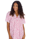Ladies Supersoft Short Sleeve, V Neck, Open Back Nightie