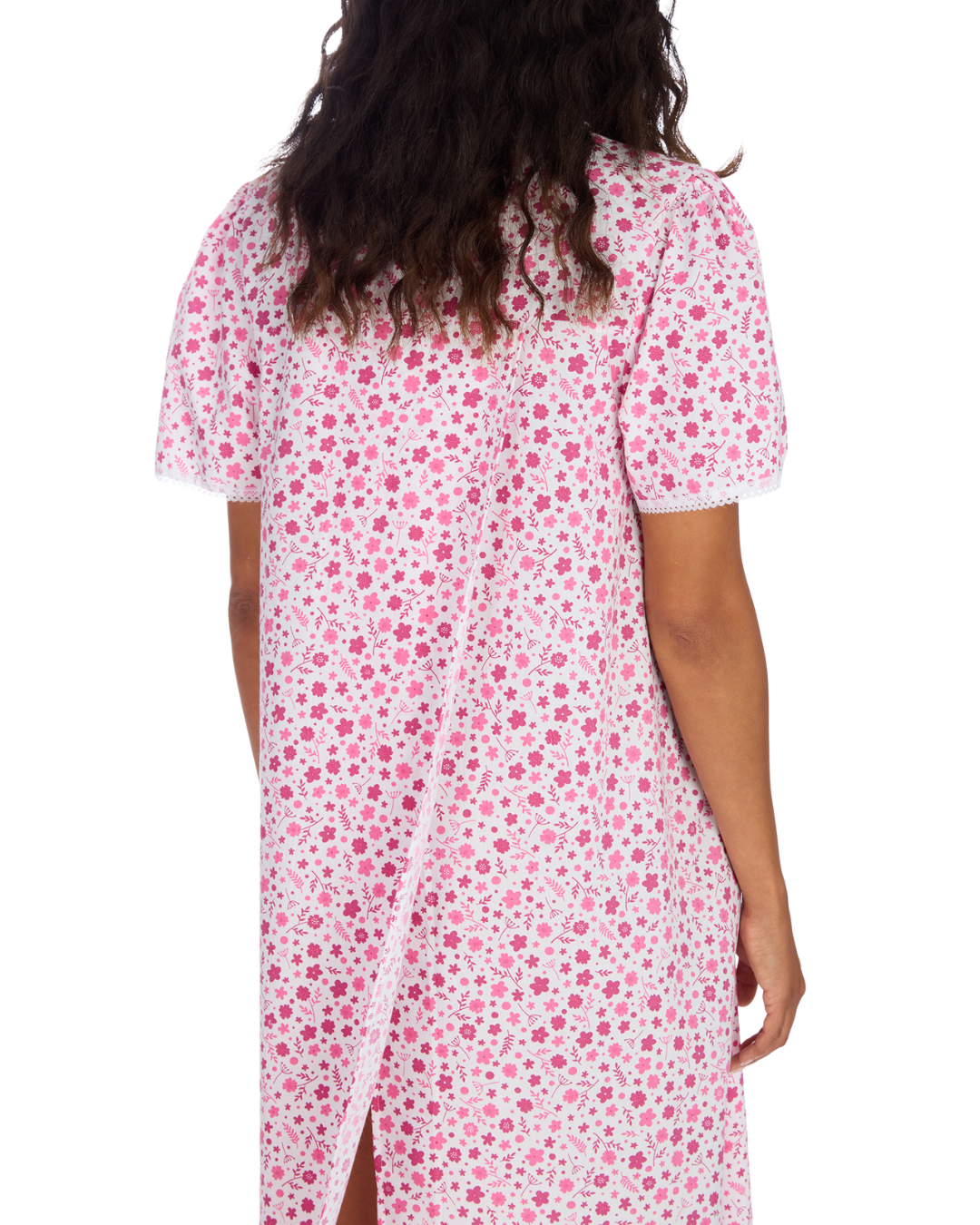 Ladies Supersoft Short Sleeve, V Neck, Open Back Nightie
