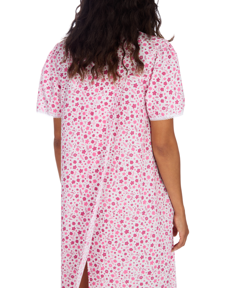 Ladies Supersoft Short Sleeve, V Neck, Open Back Nightie