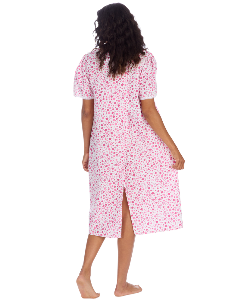 Ladies Supersoft Short Sleeve, V Neck, Open Back Nightie