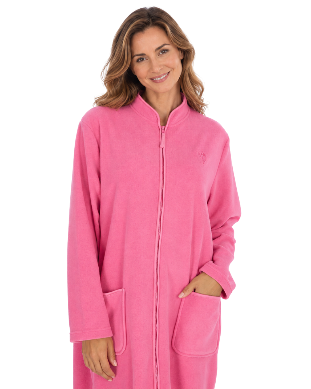 Soft Polar Fleece Zip Dressing Gown
