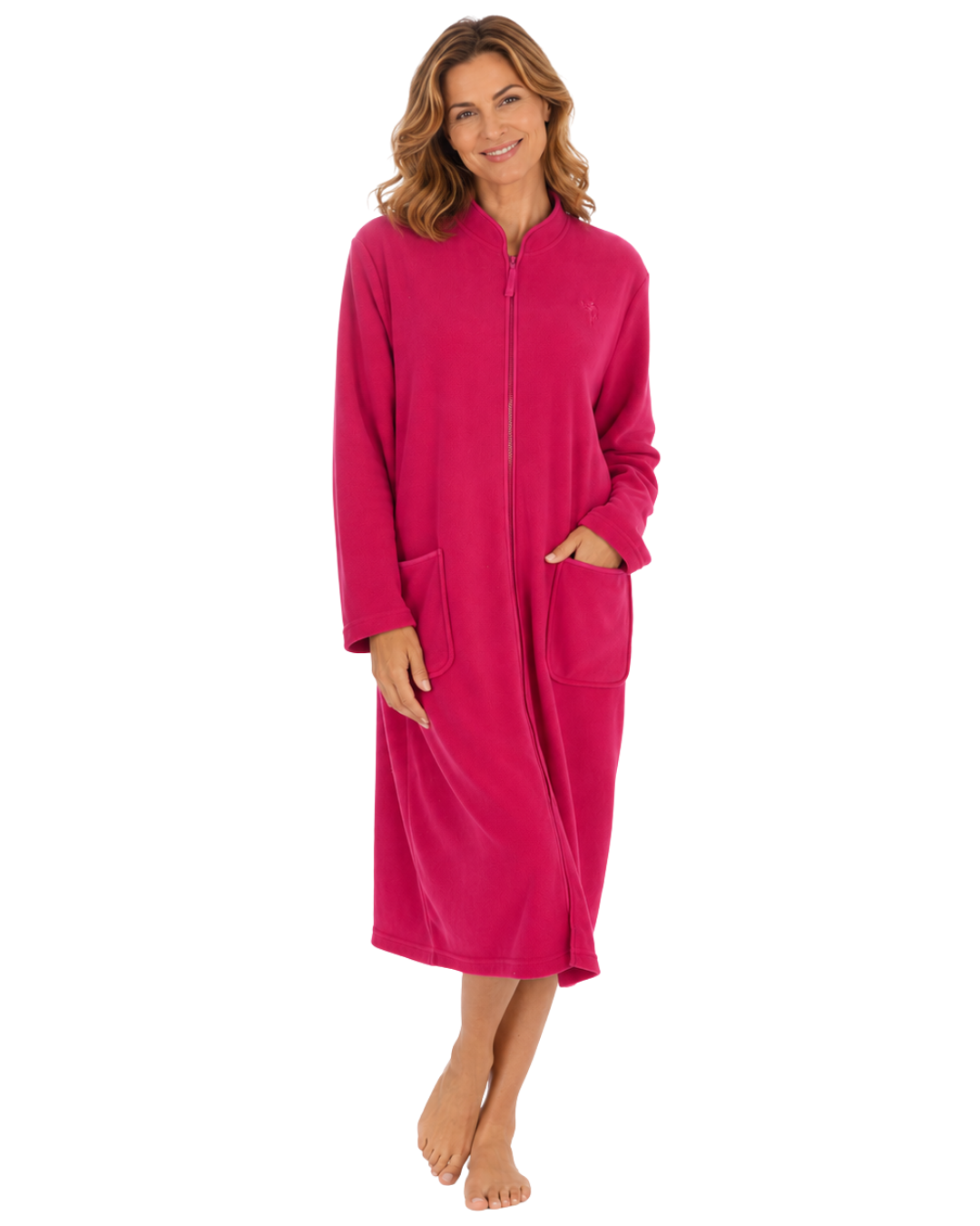 Soft Polar Fleece Zip Dressing Gown