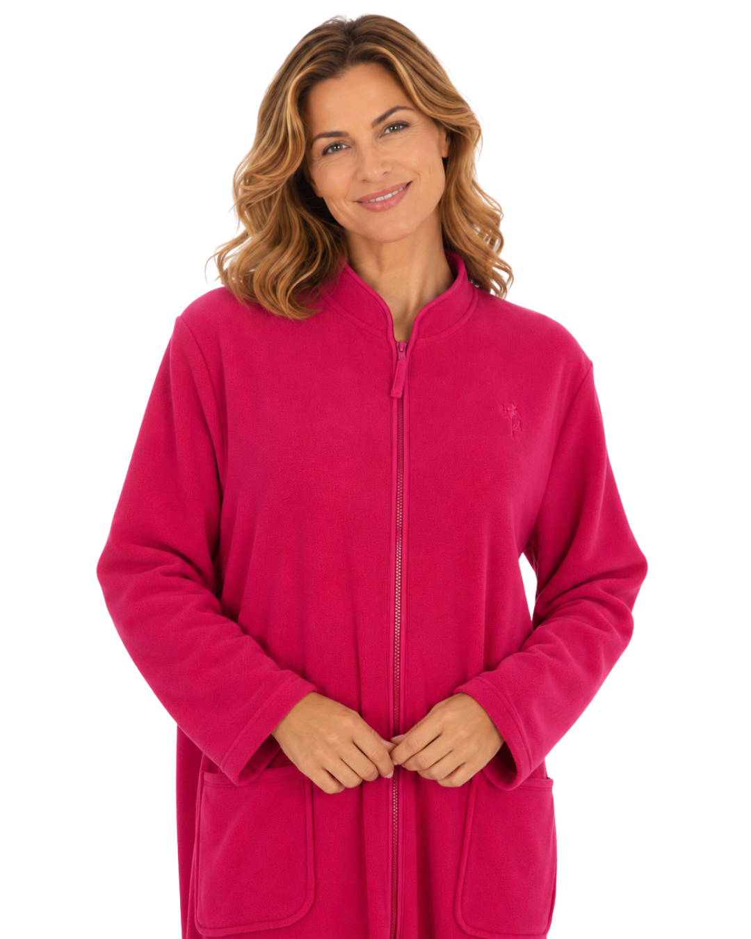 Soft Polar Fleece Zip Dressing Gown