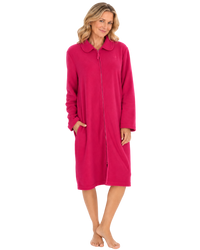 Soft  Polar Fleece Zip Dressing Gown Shorter Length