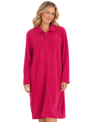 Soft  Polar Fleece Zip Dressing Gown Shorter Length