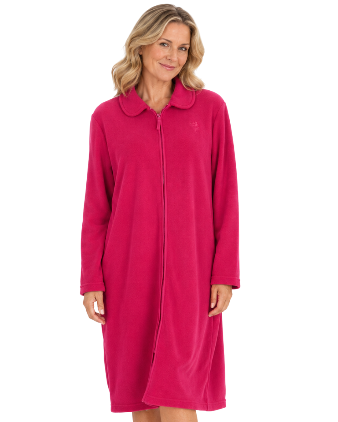 Soft  Polar Fleece Zip Dressing Gown Shorter Length
