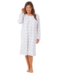 Long Sleeved Floral Fleece Nightdress