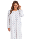 Long Sleeved Floral Fleece Nightdress