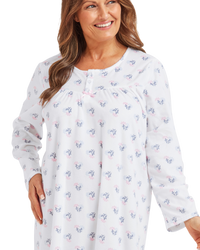 Long Sleeved Floral Fleece Nightdress