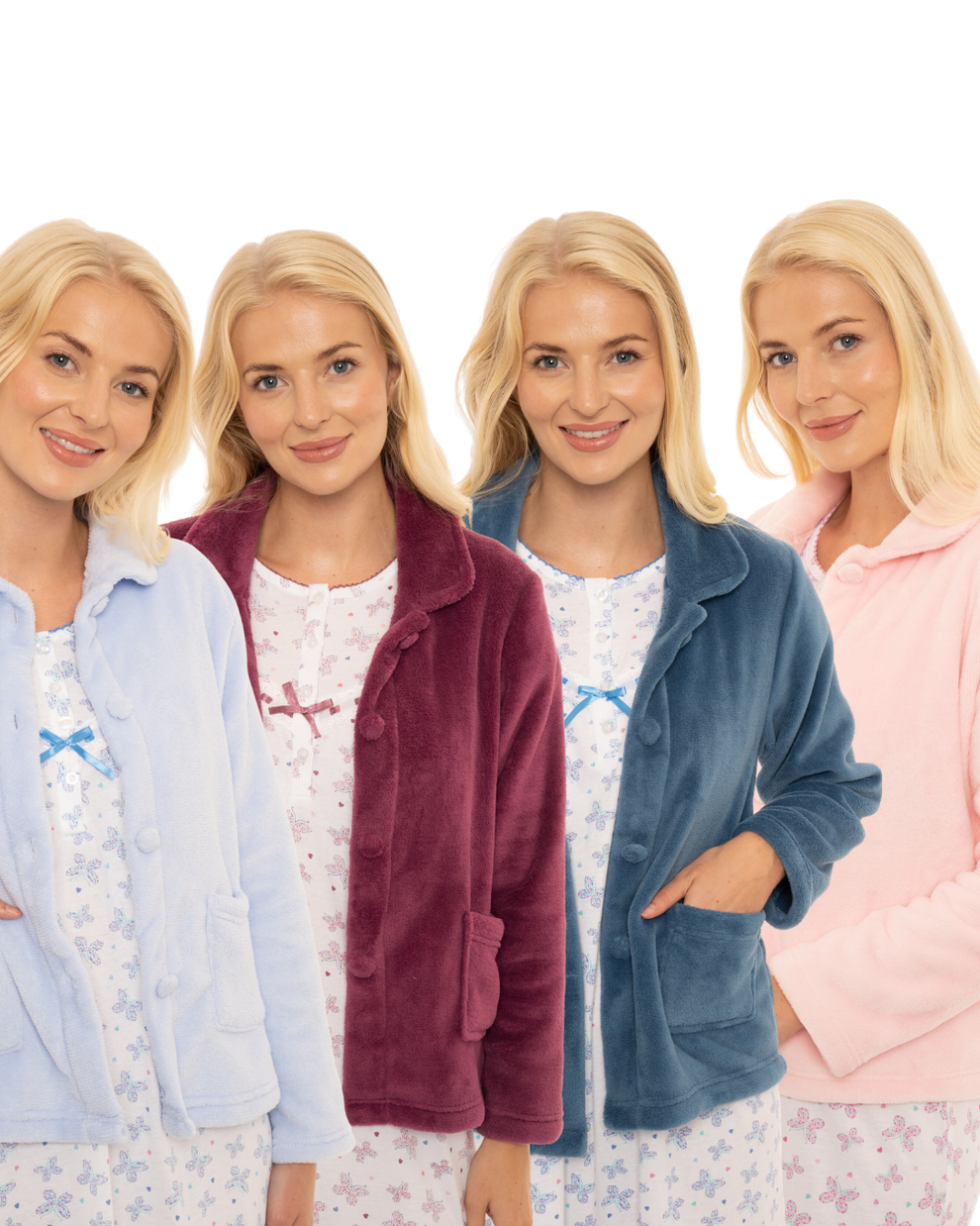 Luxury Coral Fleece Button Bed Jacket Suzy & Me Collection