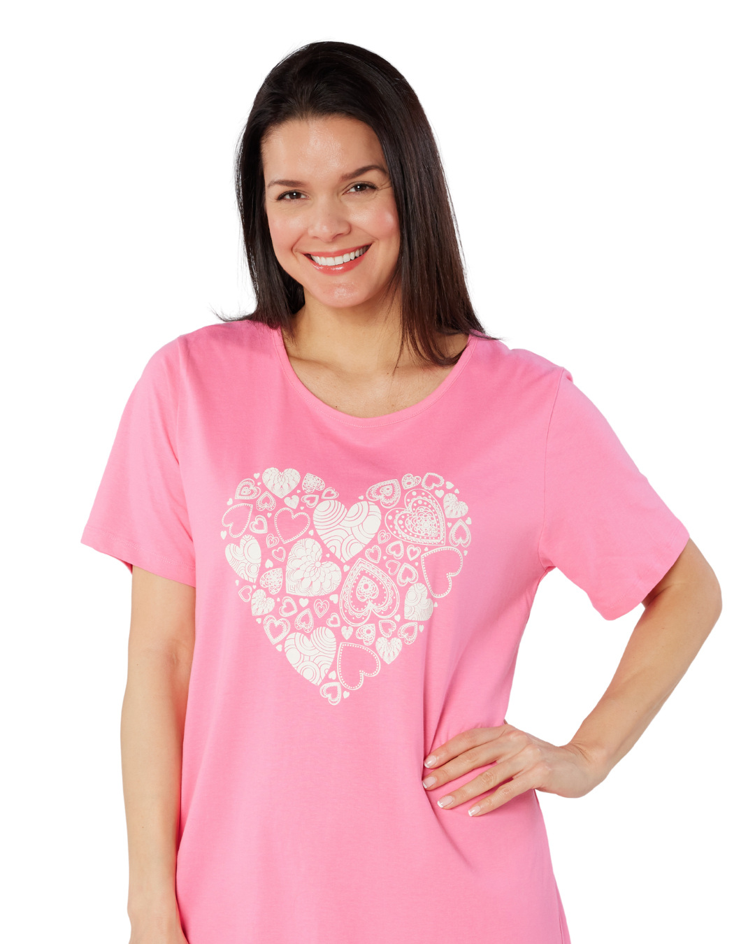 Women's 100% Cotton Pack of 2 Heart Nightshirts