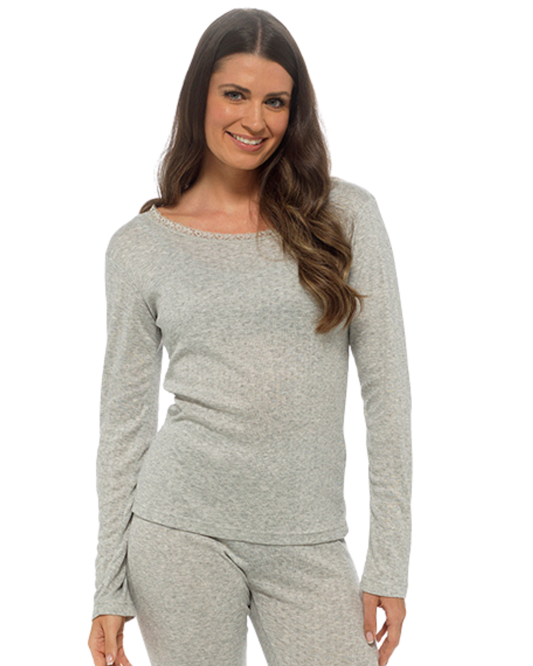 Womens Pointelle Long Sleeve Thermal Vest