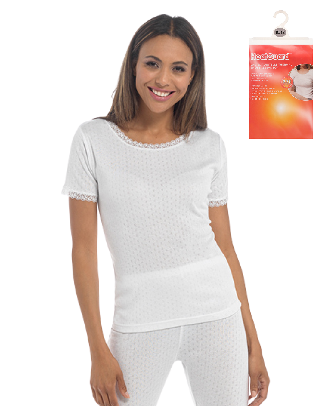 Womens Pointelle Short Sleeve Thermal Vest