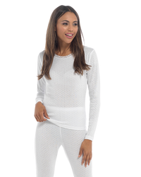 Womens Pointelle Long Sleeve Thermal Vest