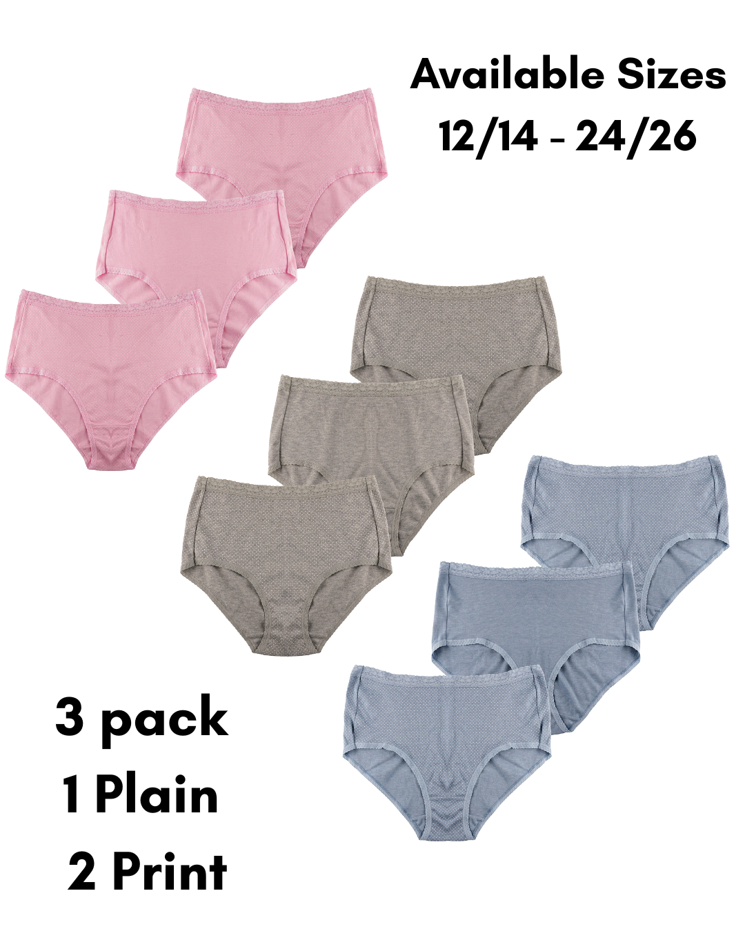 Womens 3 Pack Classic Brief
