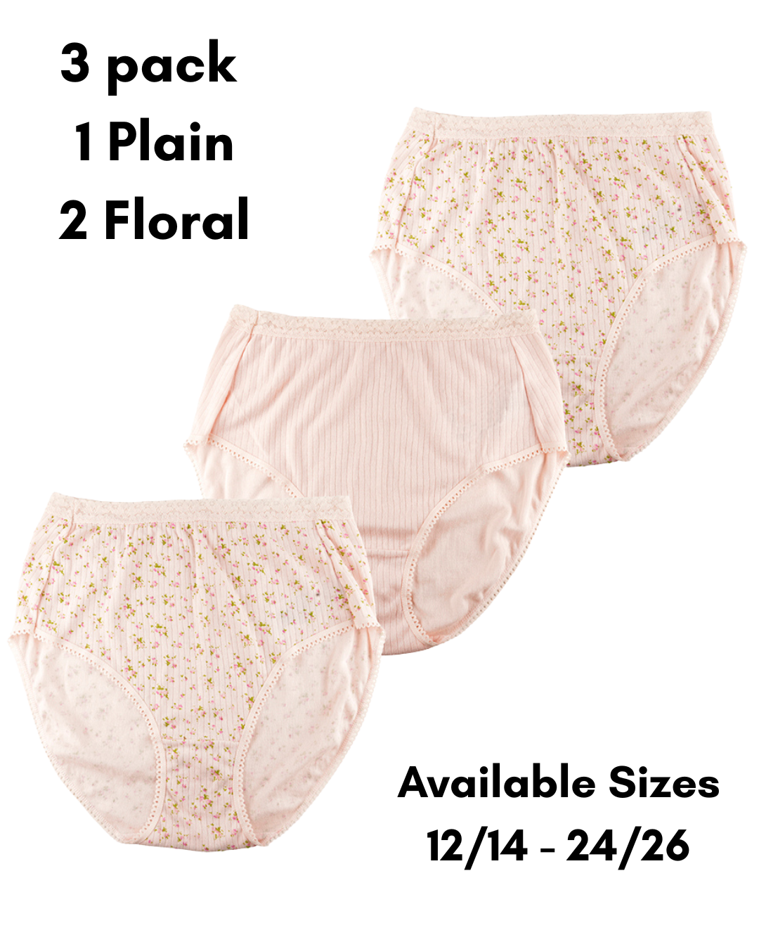 Womens 3 Pack Full Brief