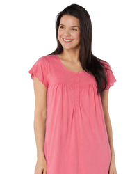 Women's 100% Jersey Cotton Short Sleeve Nightdress With Broderie Anglais Trim