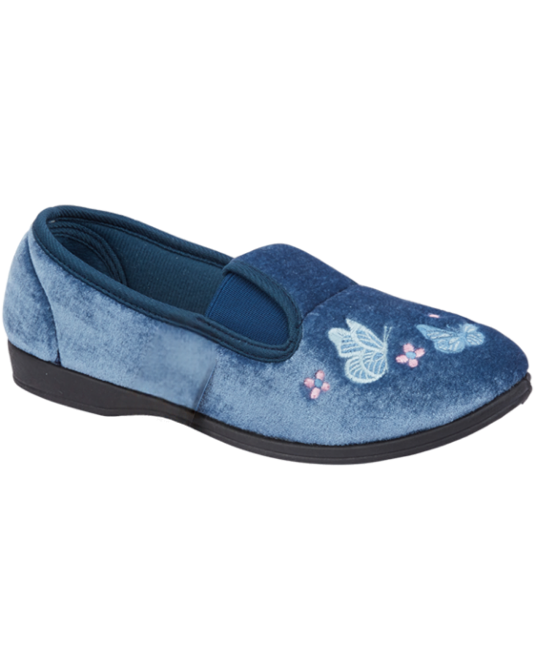 Butterfly Meadow Embroidered Full Slippers