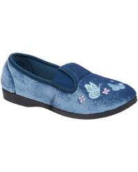 Butterfly Meadow Embroidered Full Slippers
