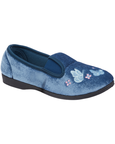 Butterfly Meadow Embroidered Full Slippers