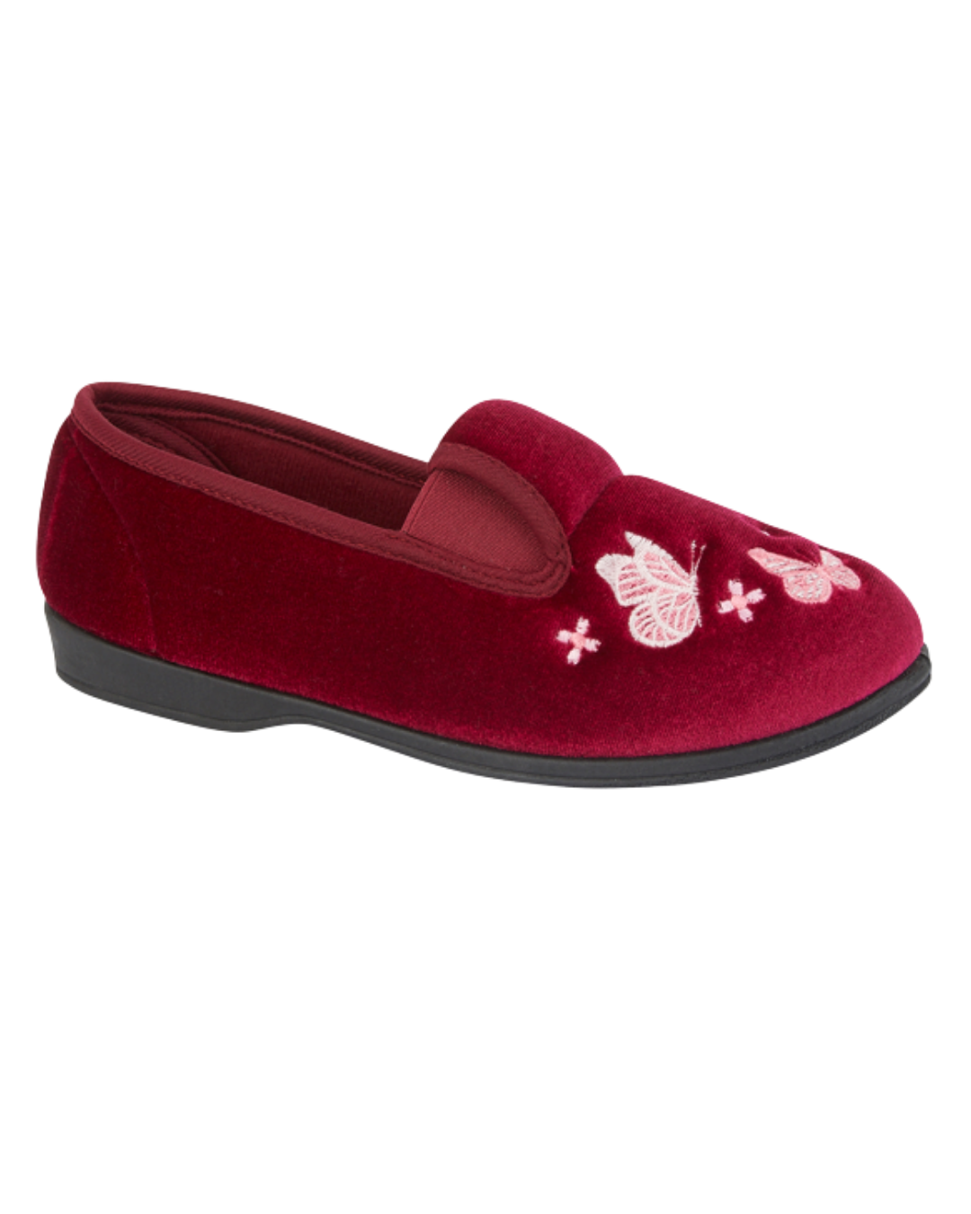 Butterfly Meadow Embroidered Full Slippers