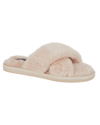 Cloud Cross Faux Fur Slippers