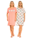 Women's 100% Cotton Pack of 2 Campervan Nightshirts