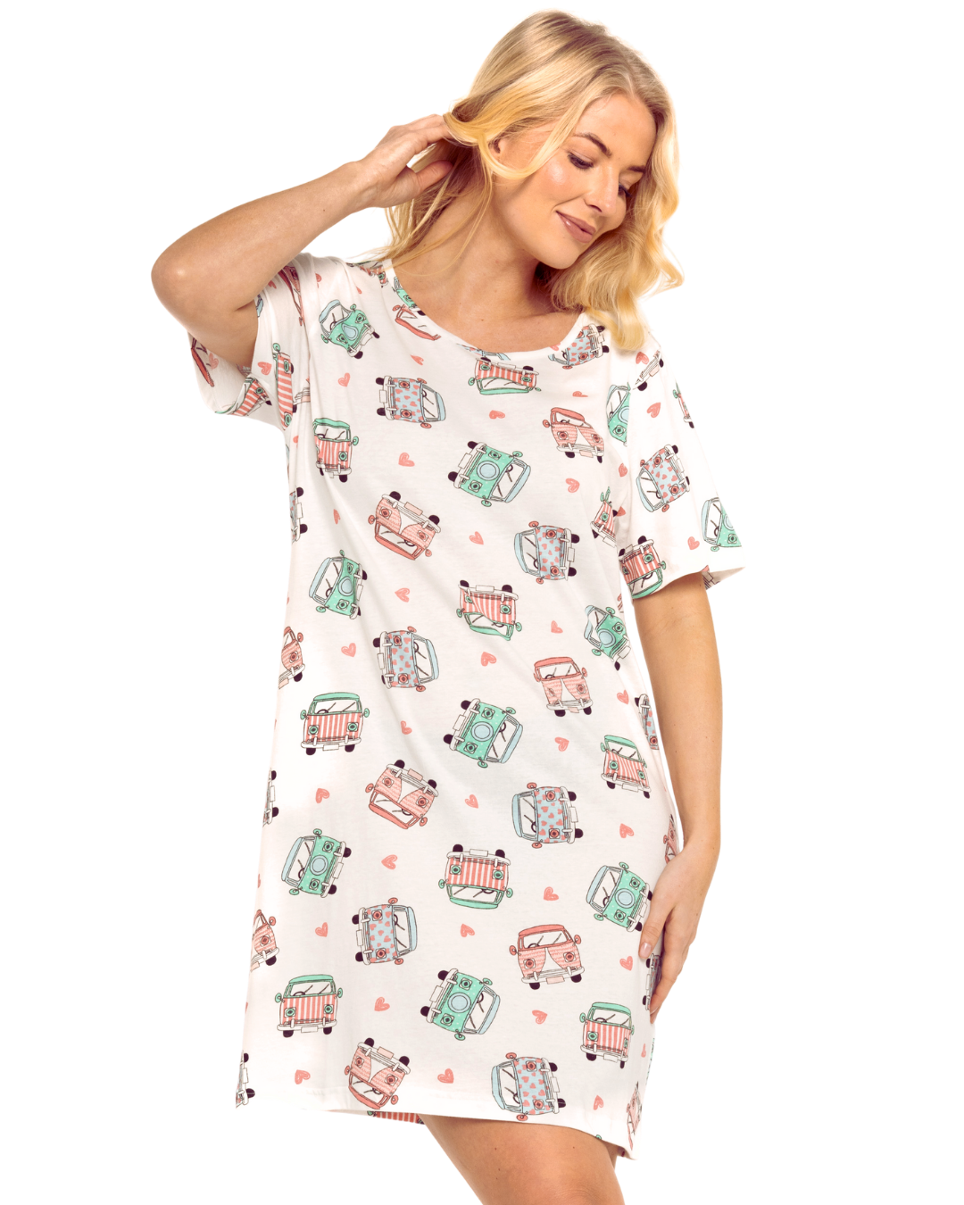 Women's 100% Cotton Pack of 2 Campervan Nightshirts
