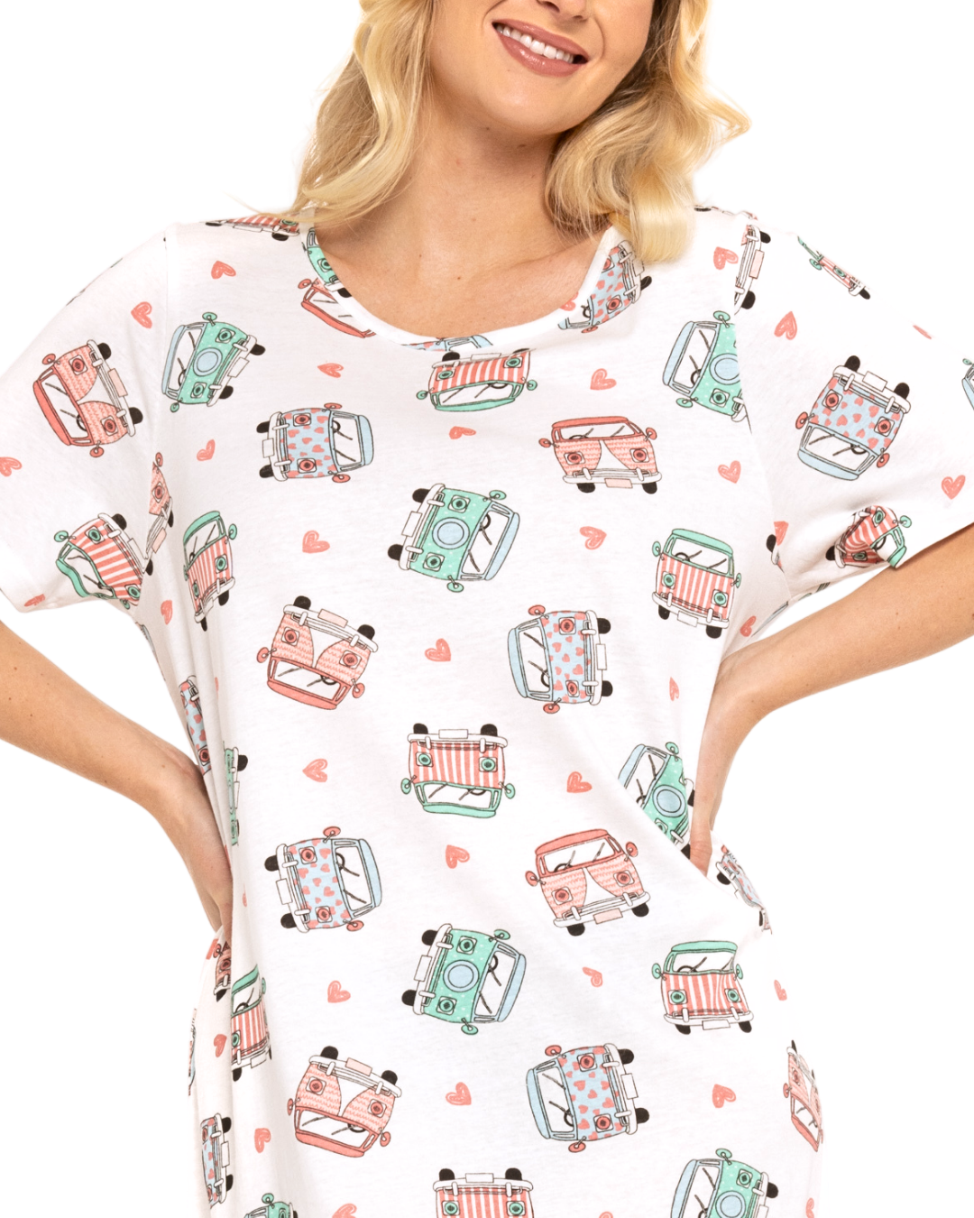Women's 100% Cotton Pack of 2 Campervan Nightshirts