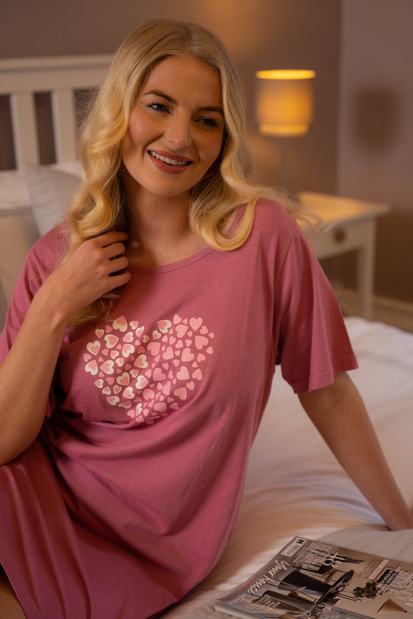 Pack of 2 Raspberry Heart 100% Cotton Nightshirts