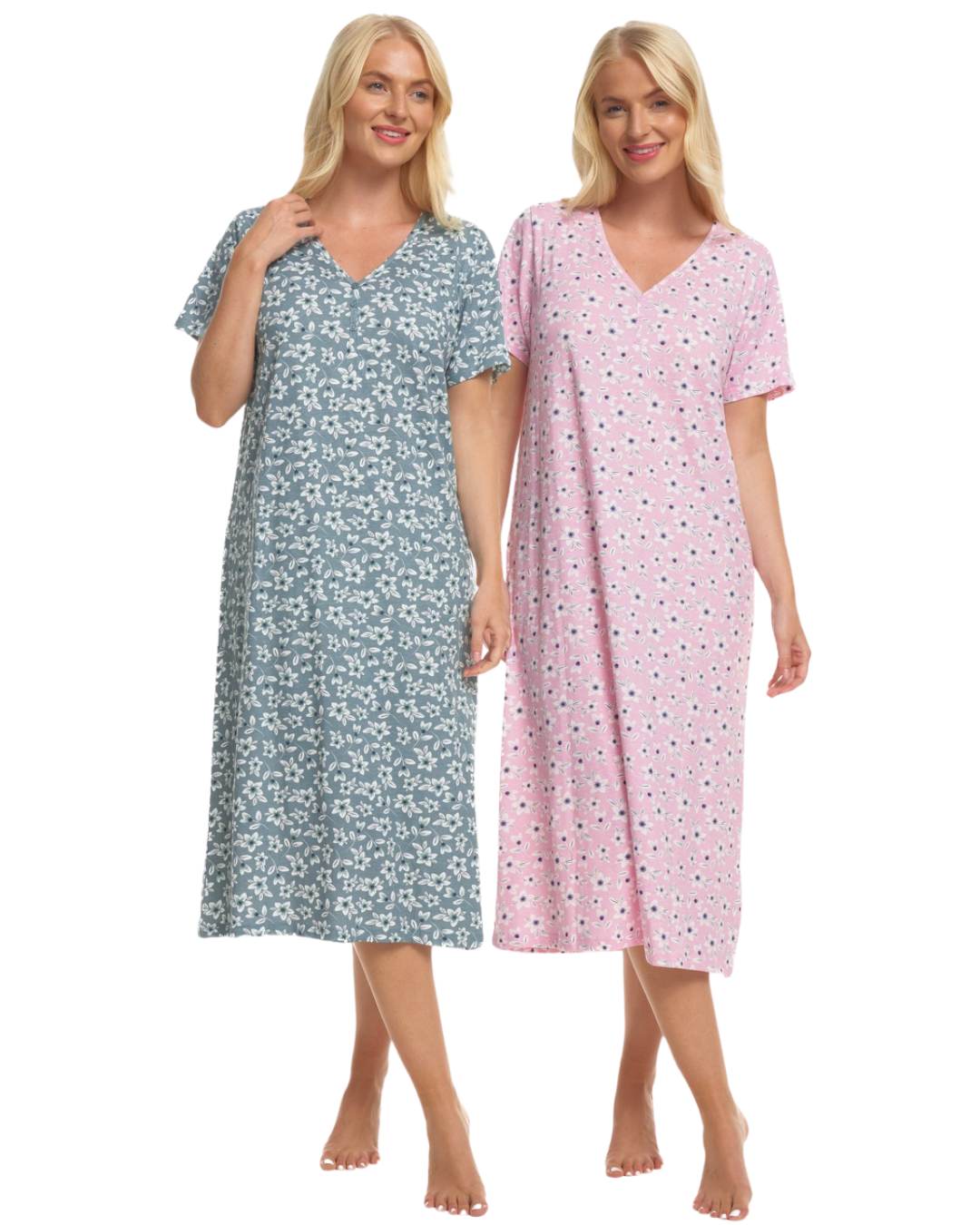 Sage Freesia 100% Cotton Plus Size Nightdress