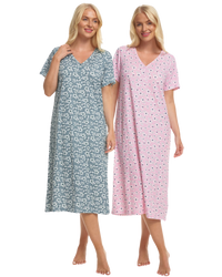 Sage Freesia 100% Cotton Plus Size Nightdress