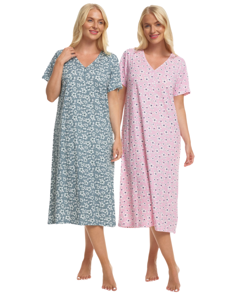Sage Freesia 100% Cotton Plus Size Nightdress