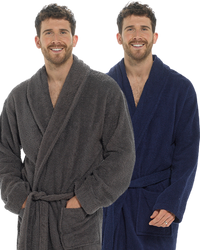 Mens 100% Cotton Towelling Dressing Gown