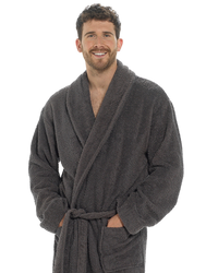 Mens 100% Cotton Towelling Dressing Gown