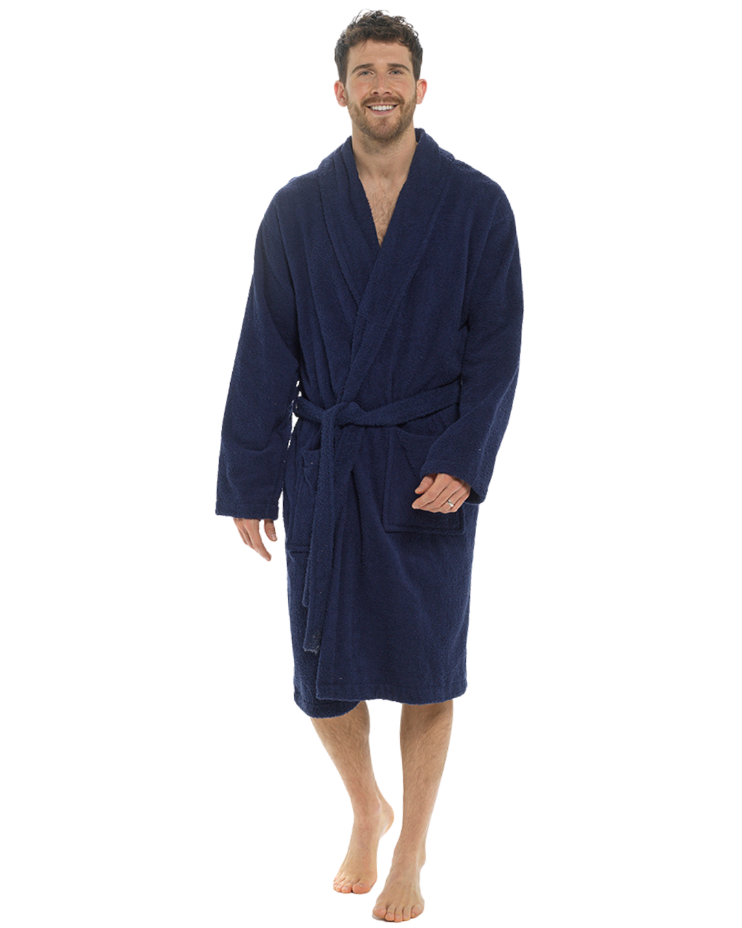 Mens 100% Cotton Towelling Dressing Gown