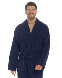 Mens 100% Cotton Towelling Dressing Gown