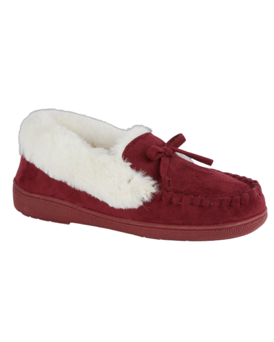 Hearthside Faux Fur Moccasin Slippers