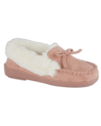 Hearthside Faux Fur Moccasin Slippers