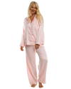 Ladies Blush Pink Satin Pyjamas