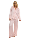 Ladies Blush Pink Satin Pyjamas