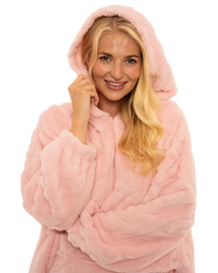 Cableknit Fleece Oversized Lounger Hoodie