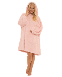 Cableknit Fleece Oversized Lounger Hoodie