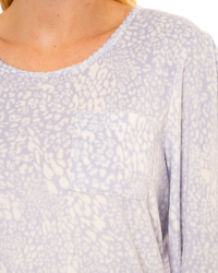 Women's Animal Print Long Sleeved Polished Fleece Nightshirts