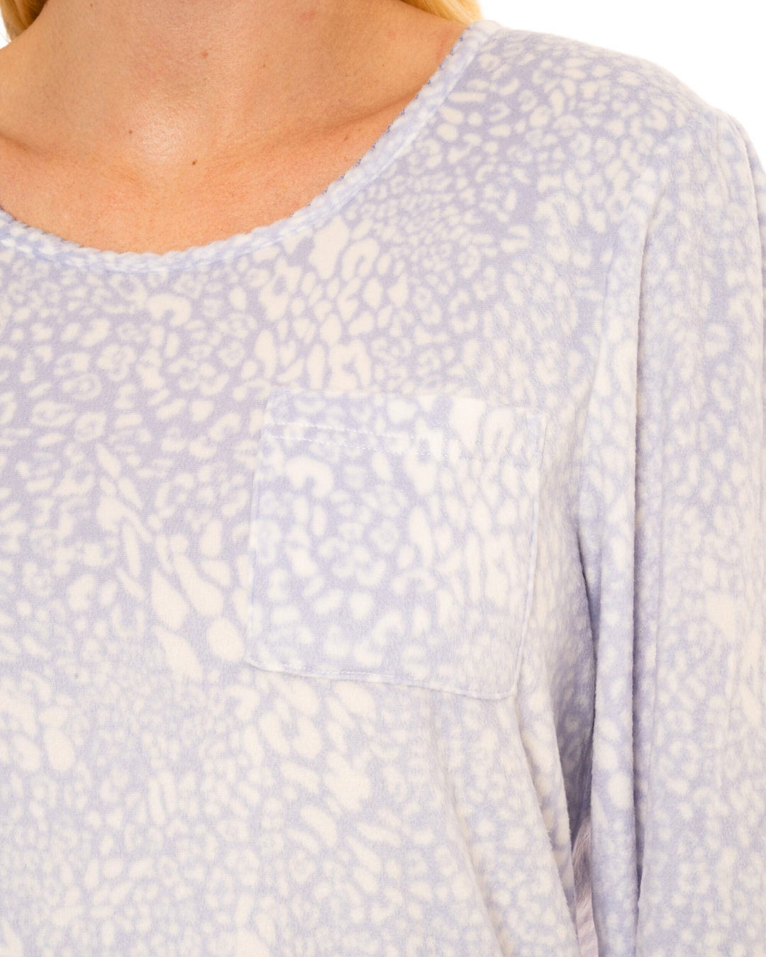 Women's Animal Print Long Sleeved Polished Fleece Nightshirts