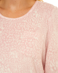 Women's Animal Print Long Sleeved Polished Fleece Nightshirts