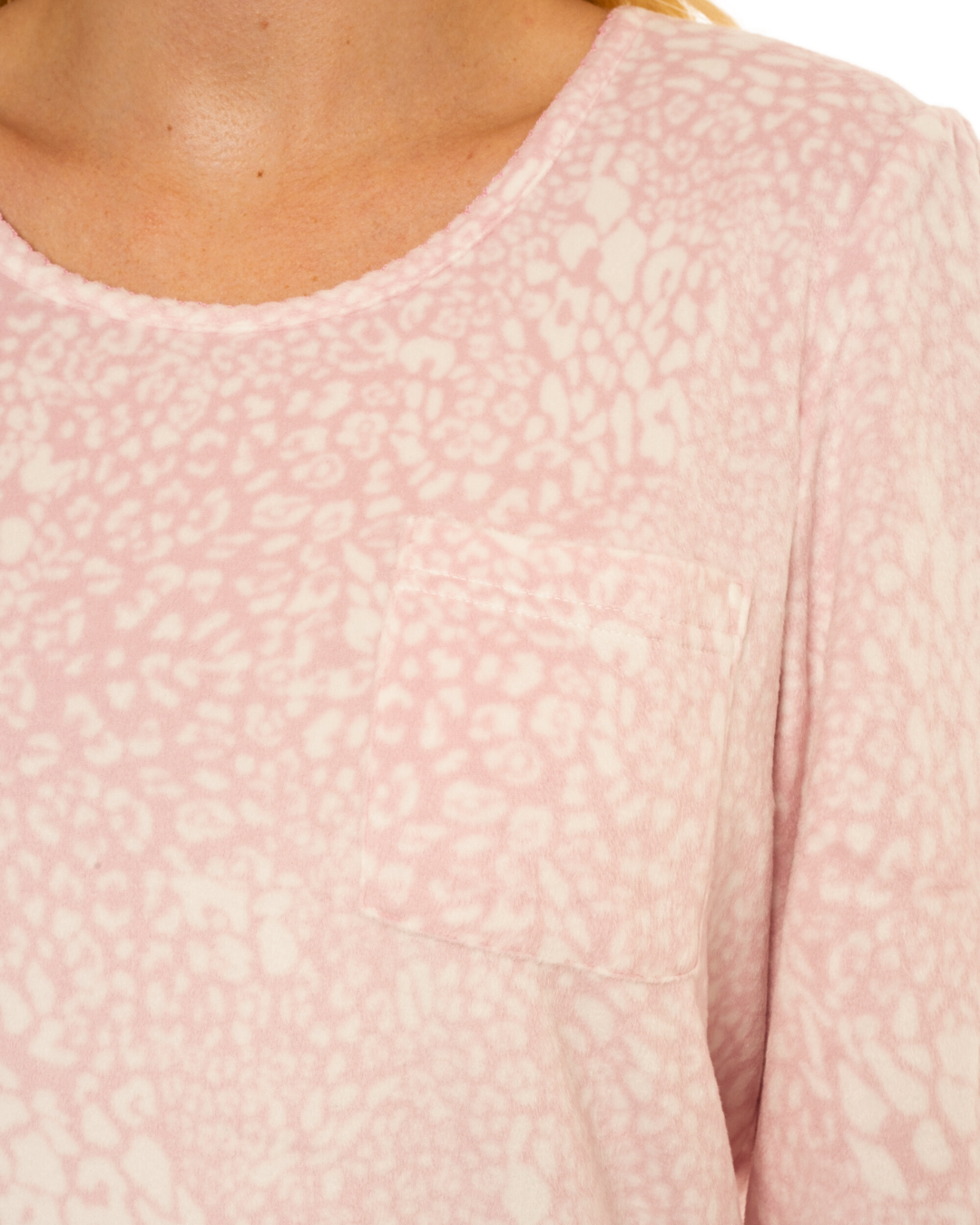 Women's Animal Print Long Sleeved Polished Fleece Nightshirts