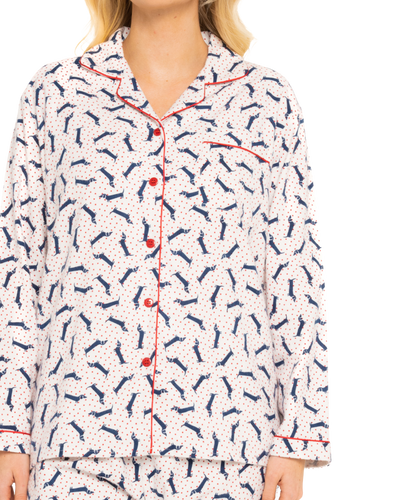 Festive Sausage Dog 100% Cotton Wincy Pyjama