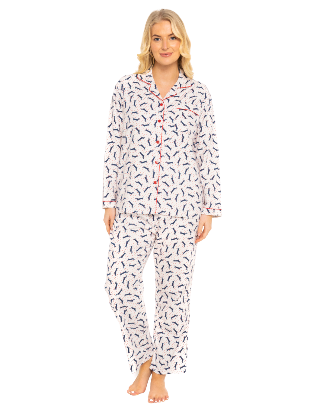 Festive Sausage Dog 100% Cotton Wincy Pyjama