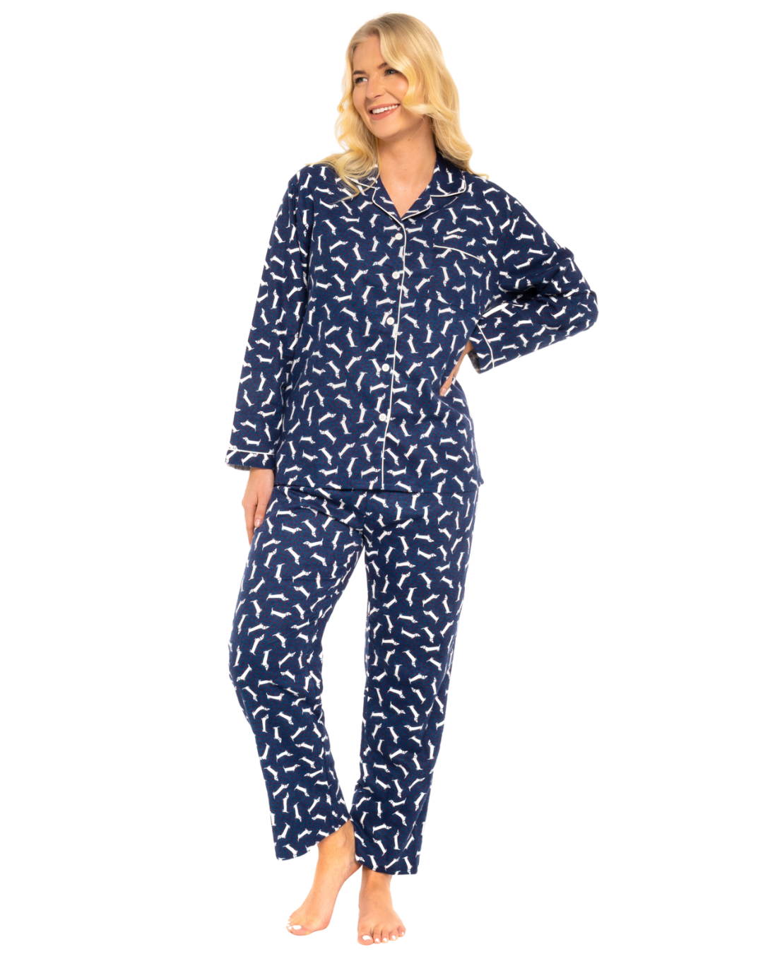 Festive Sausage Dog 100% Cotton Wincy Pyjama